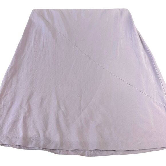 VTG Nine and Company Lilac Linen and Rayon Slip Midi Skirt, Size 16W - Picture 5 of 9